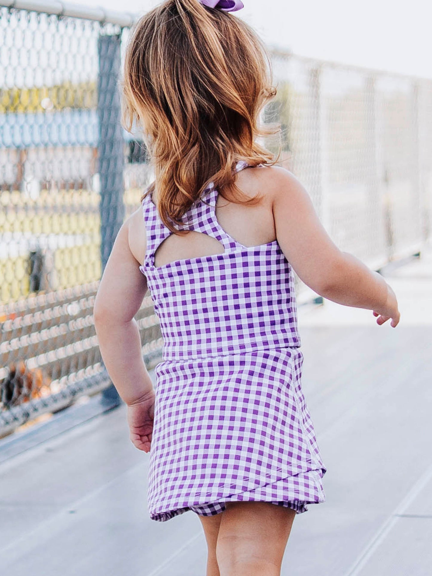 Active Skort Set - Purple Check