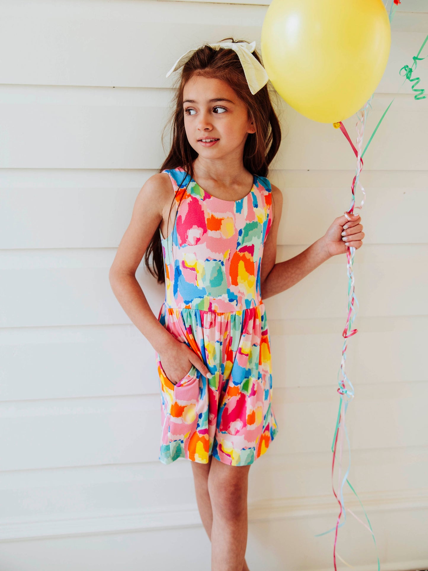 Short Leggy Romper - Rainbow Splash