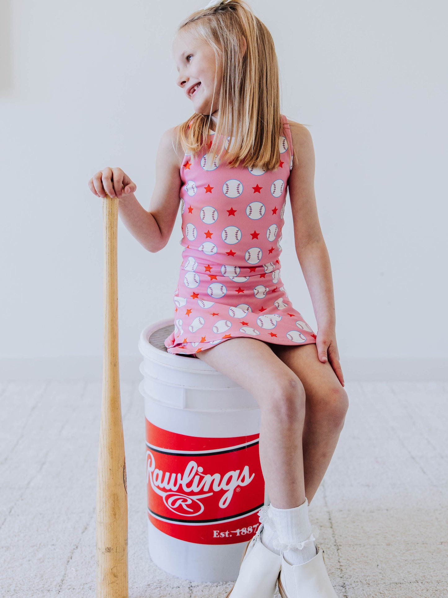 Active Skort Set - Allstar Baseball Pink