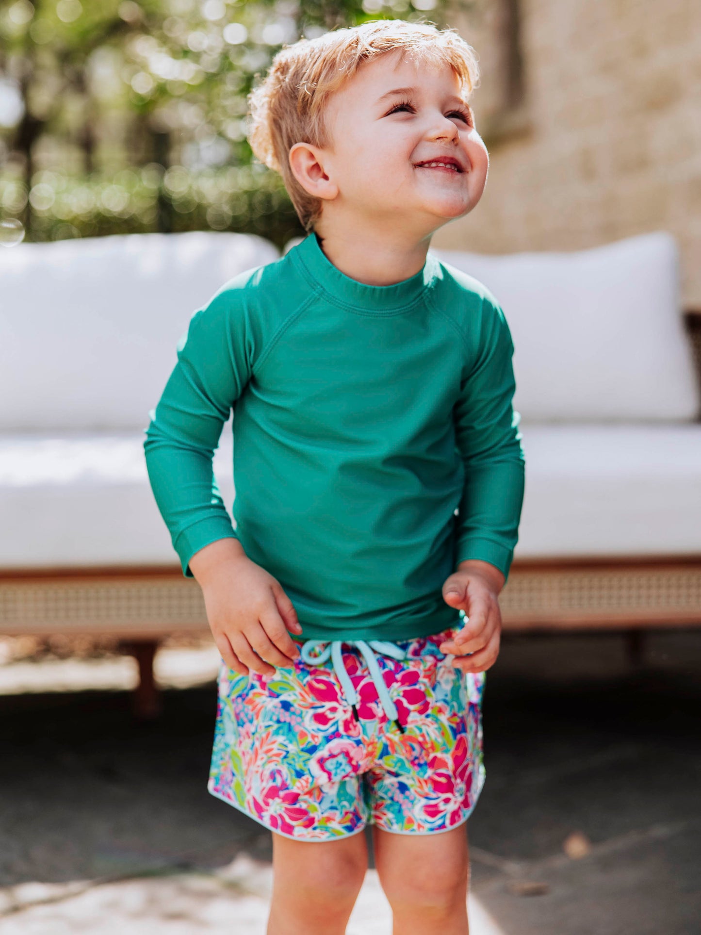 Boy's Swim Trunks - Hawaiian Blooms