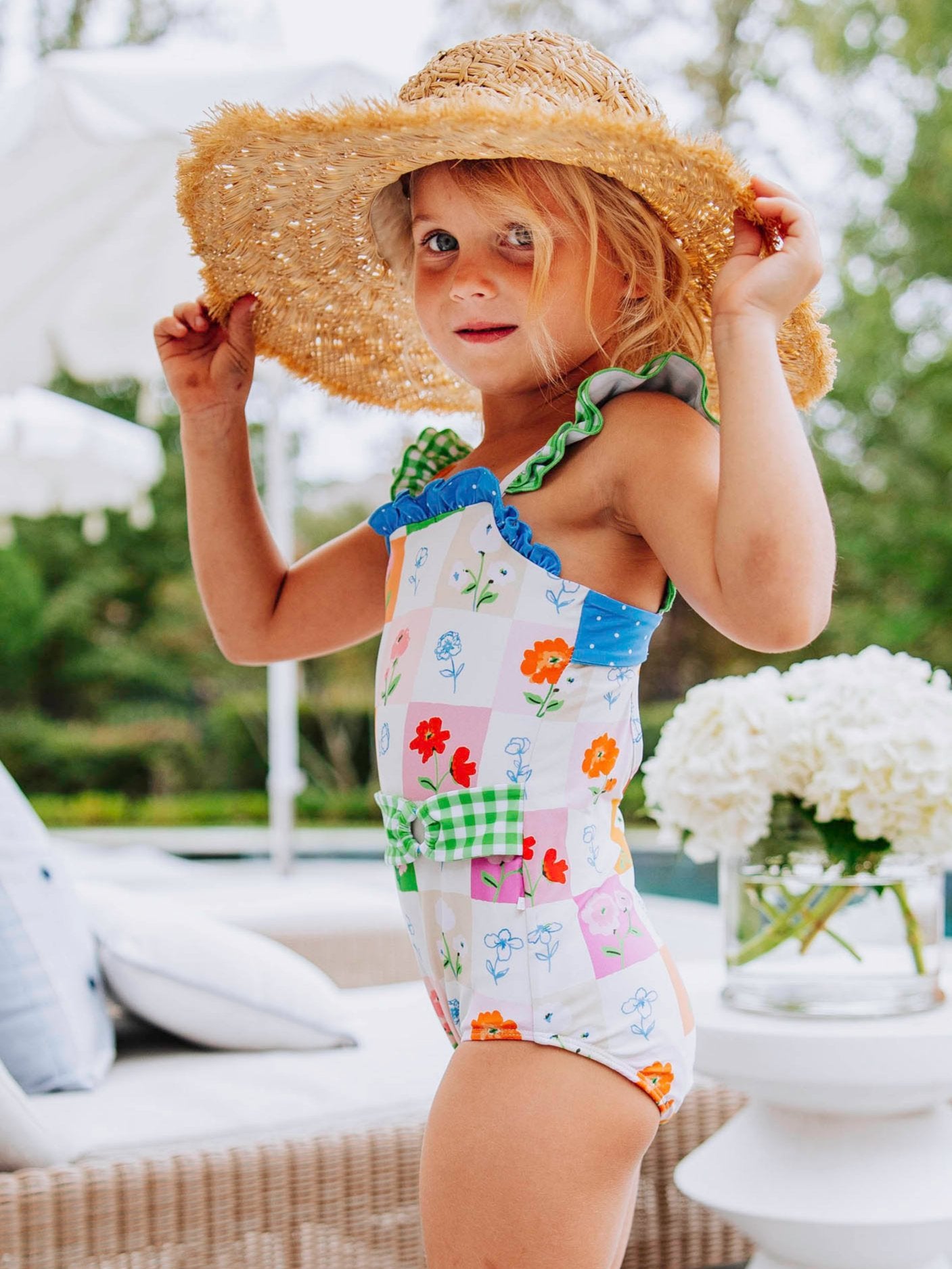 Maisie One Piece - Checkered Blooms