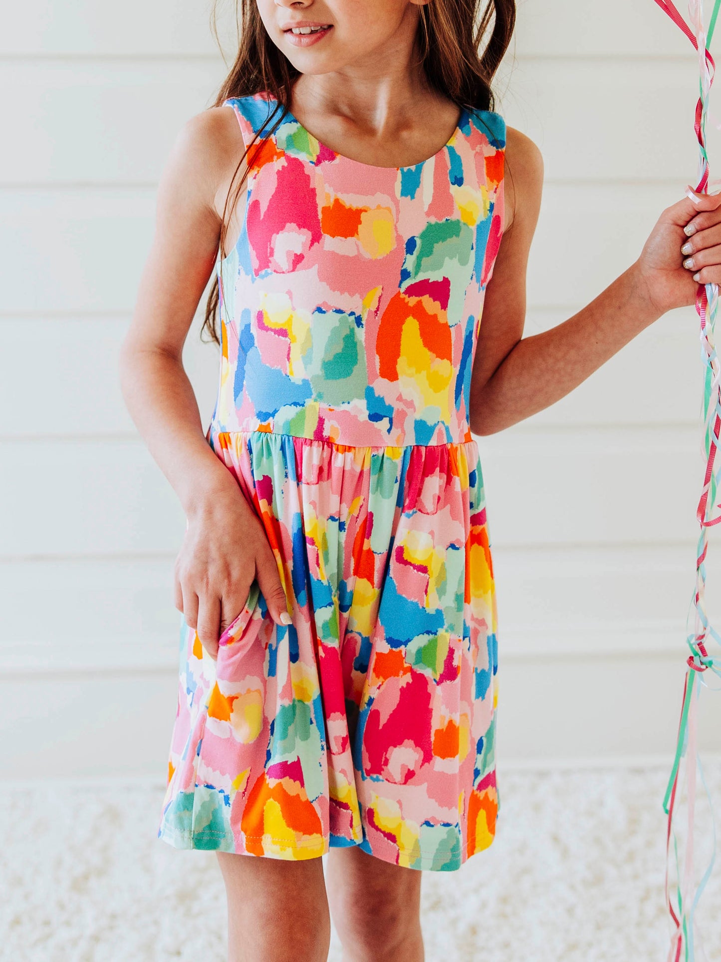 Short Leggy Romper - Rainbow Splash