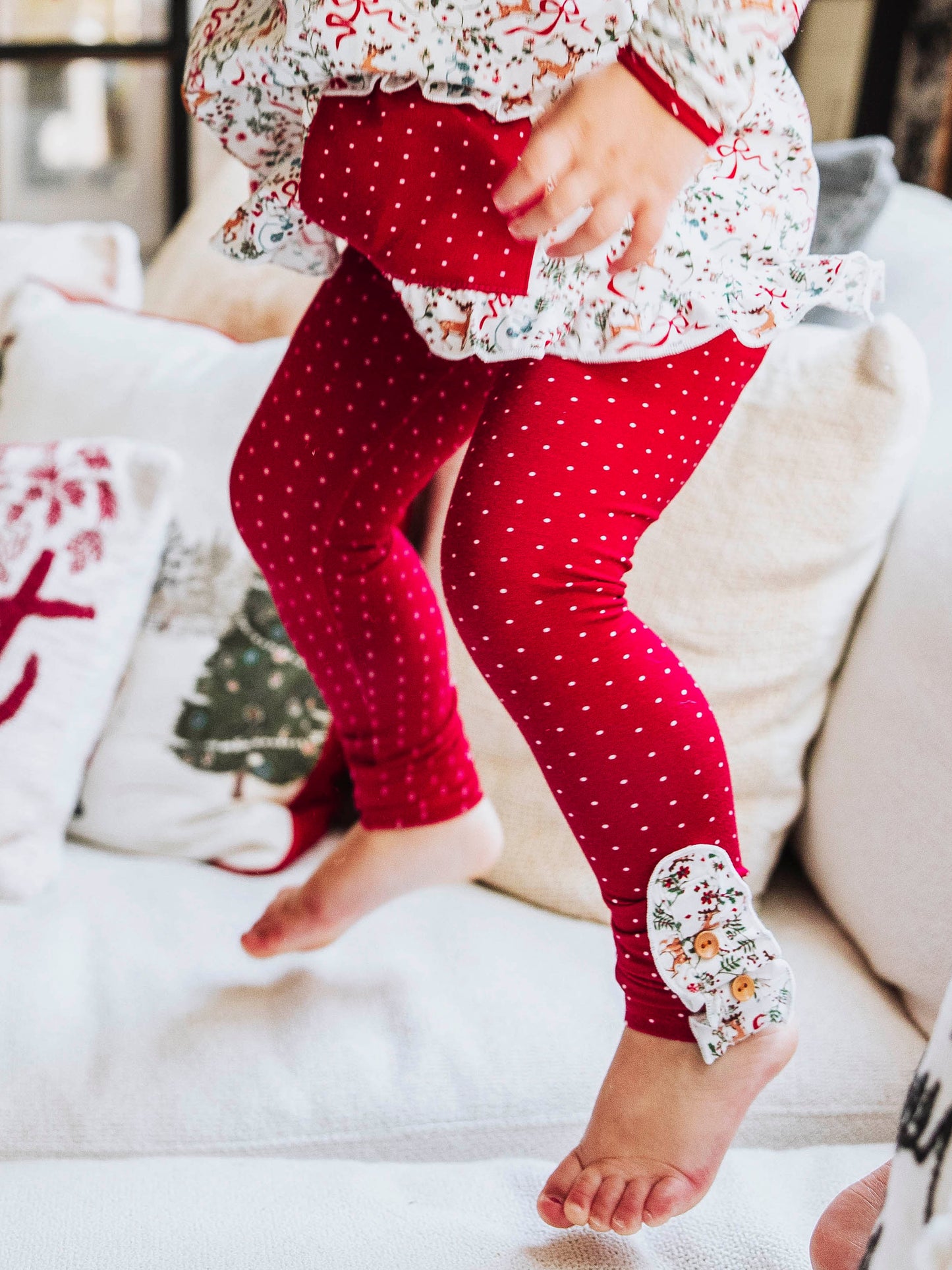 Girly Button Set - Holly Jolly Reindeer