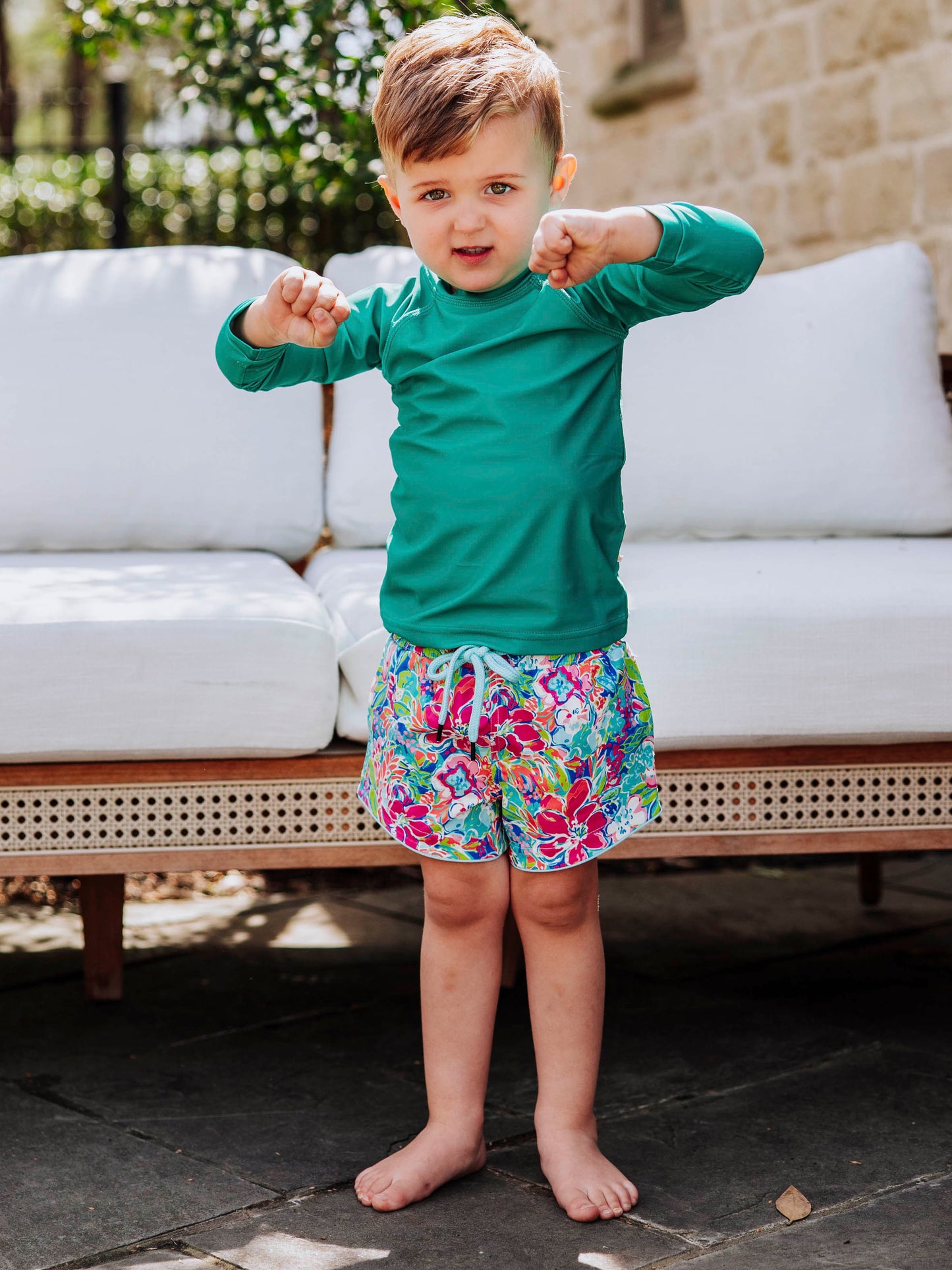 Boy's Rash Guard - Masters Green