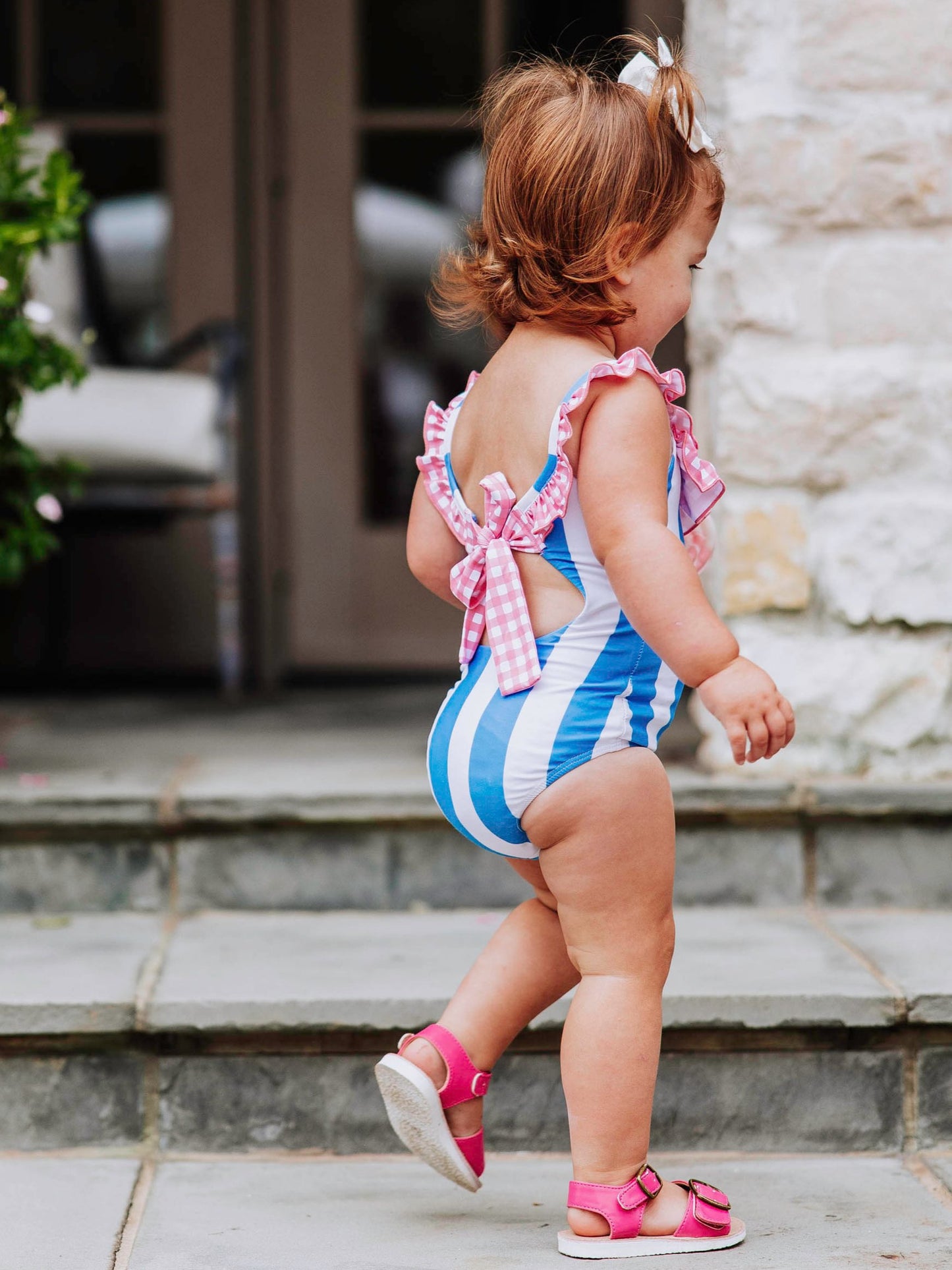Mary One Piece - Beachy Blue Stripes