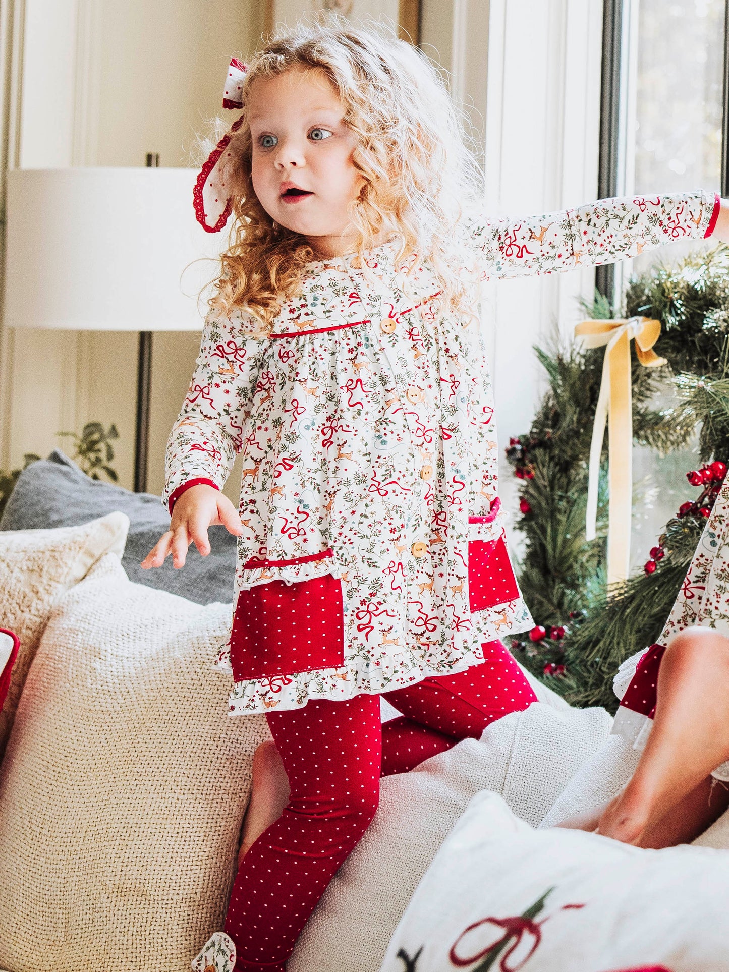 Girly Button Set - Holly Jolly Reindeer