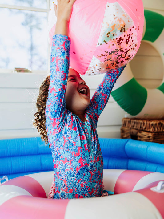 Solid Rash Guard - Pink Elephants