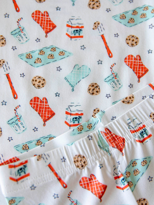 Cloud Fitted Short Set Pajamas - Milk and Cookies