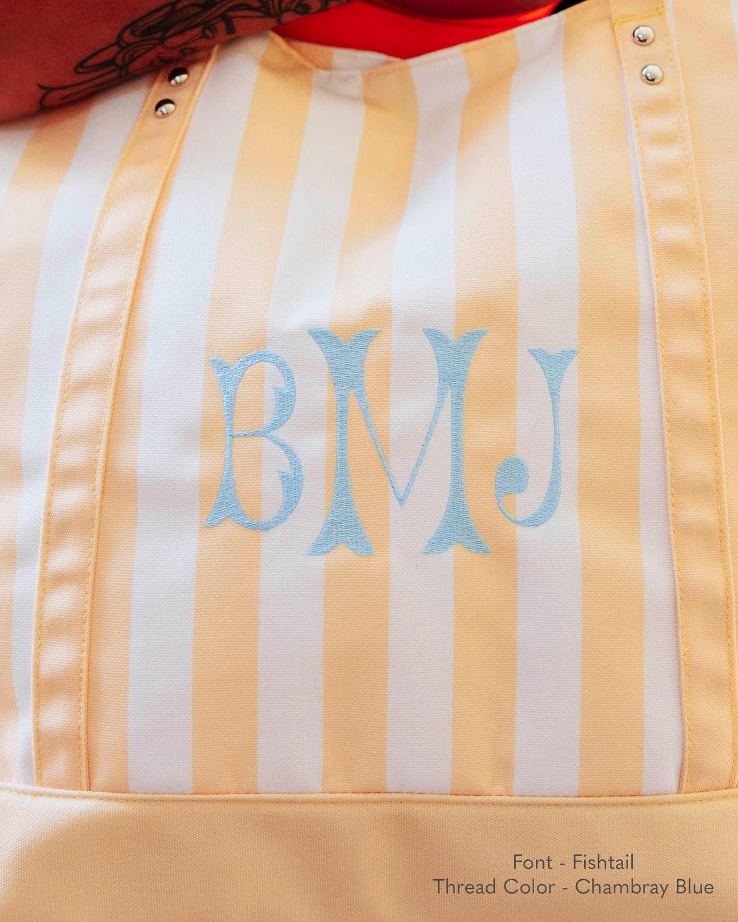Customizable Canvas Tote - Butter Stripe