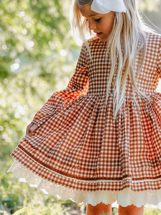 Margo Dress - Pumpkin Spice Check