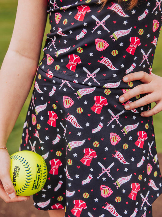 Active Skort Set - Midnight Softballs