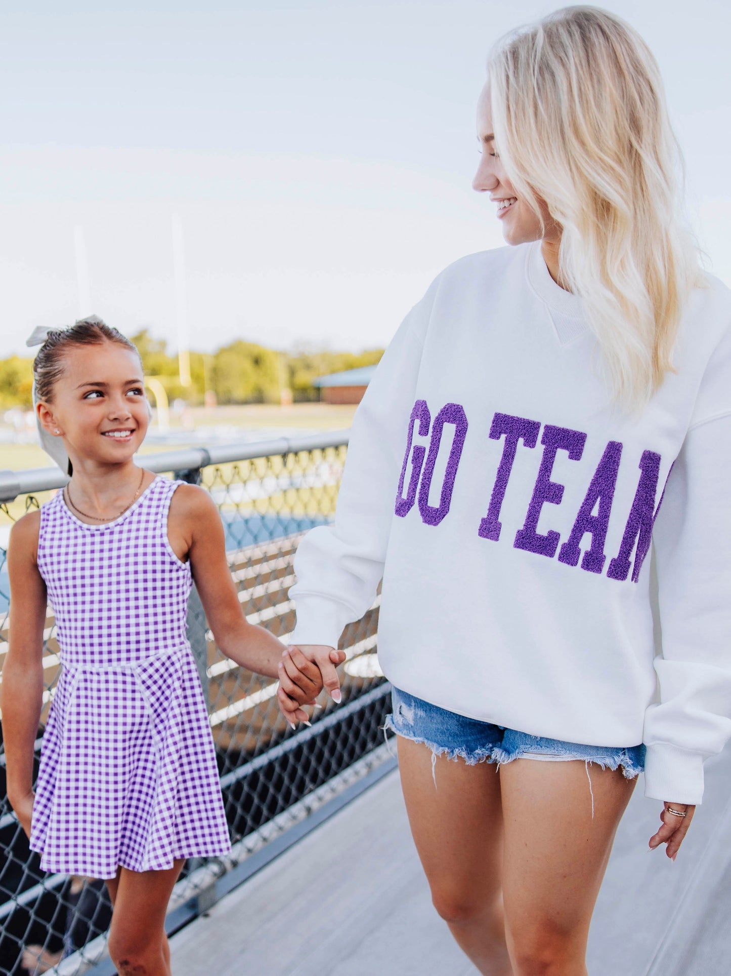 Adult Warm Knit Sweatshirt - Go Team Purple