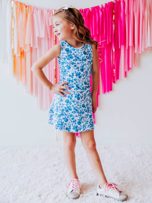 Active Skort Set - Blooming Blues