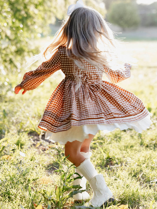 Margo Dress - Pumpkin Spice Check