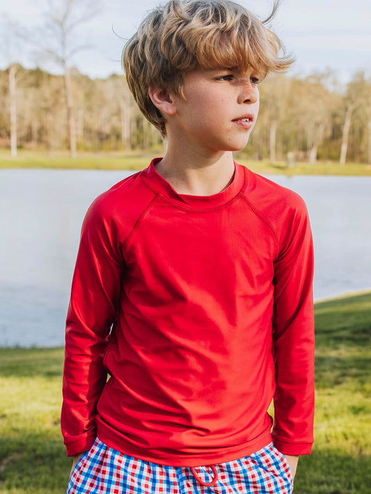 Boy's Rash Guard - USA Red