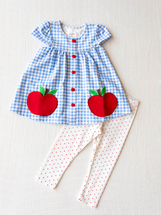 Apple top and dotted leggings