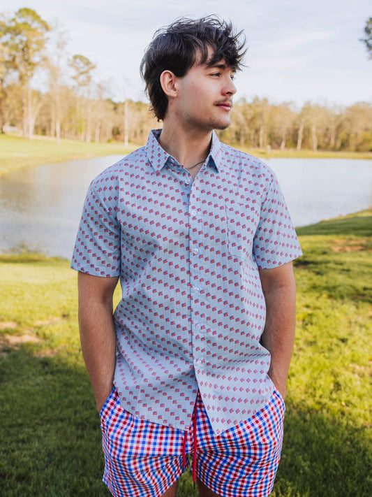 Men's Button Up Shirt - Independence Day