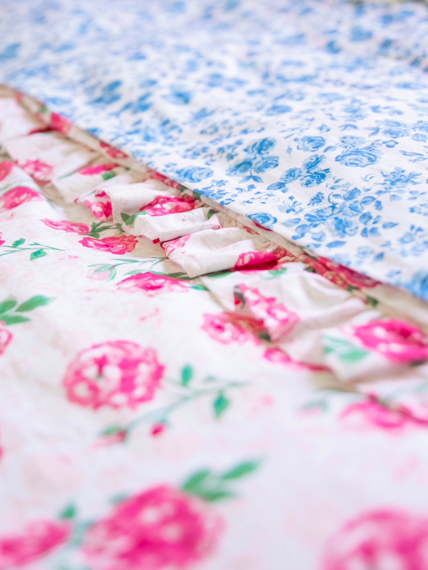 Duvet Cover + Sham(s) - Raspberry Roses