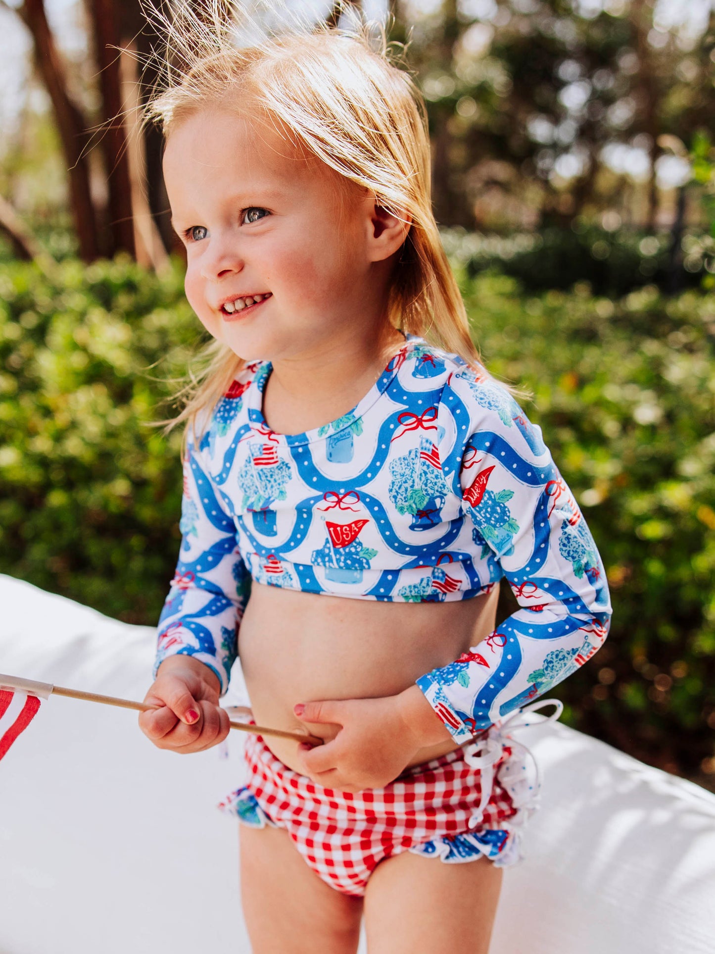 Micah Crop Rash Guard - Star Spangled Banner