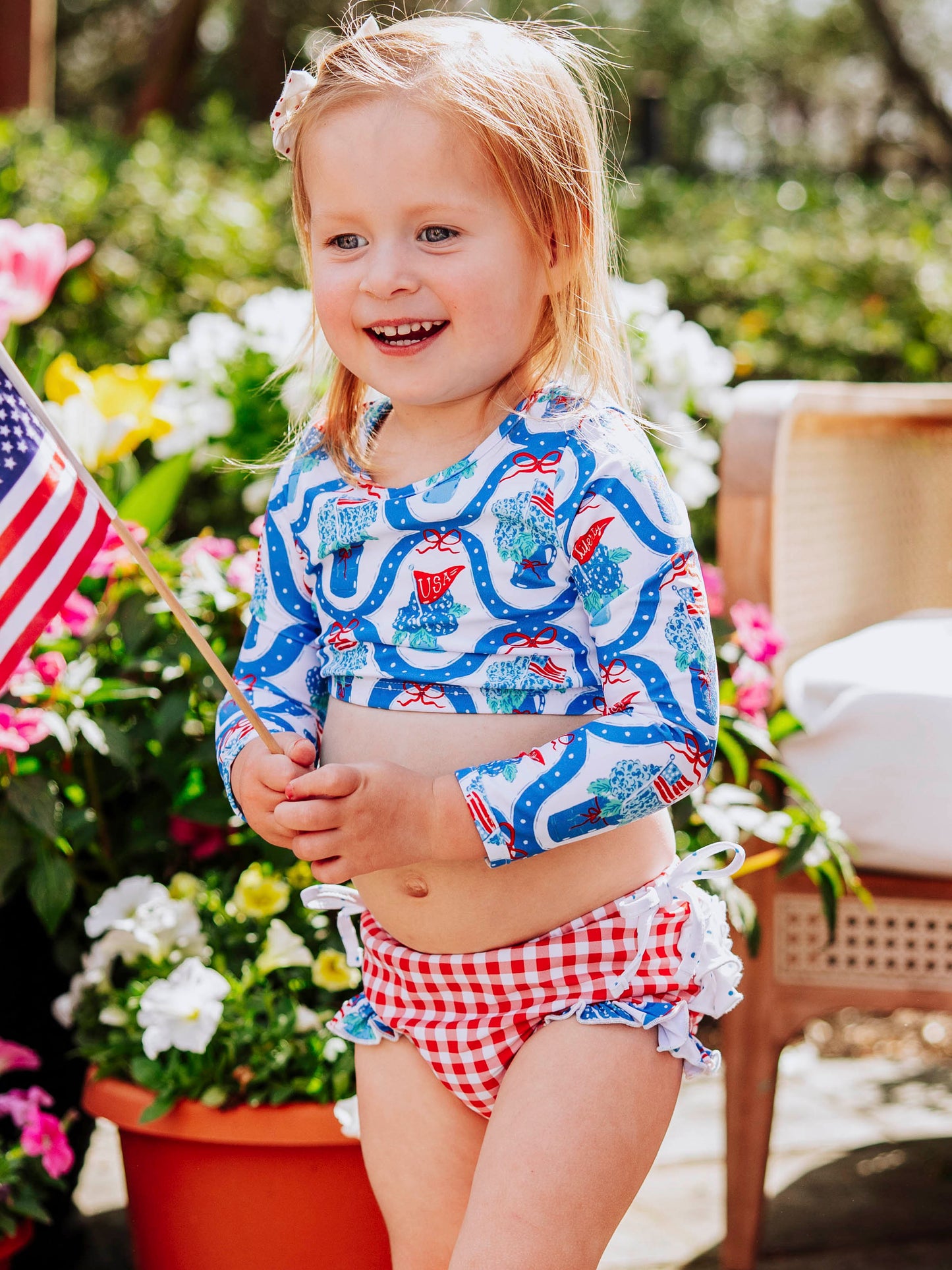 Micah Crop Rash Guard - Star Spangled Banner