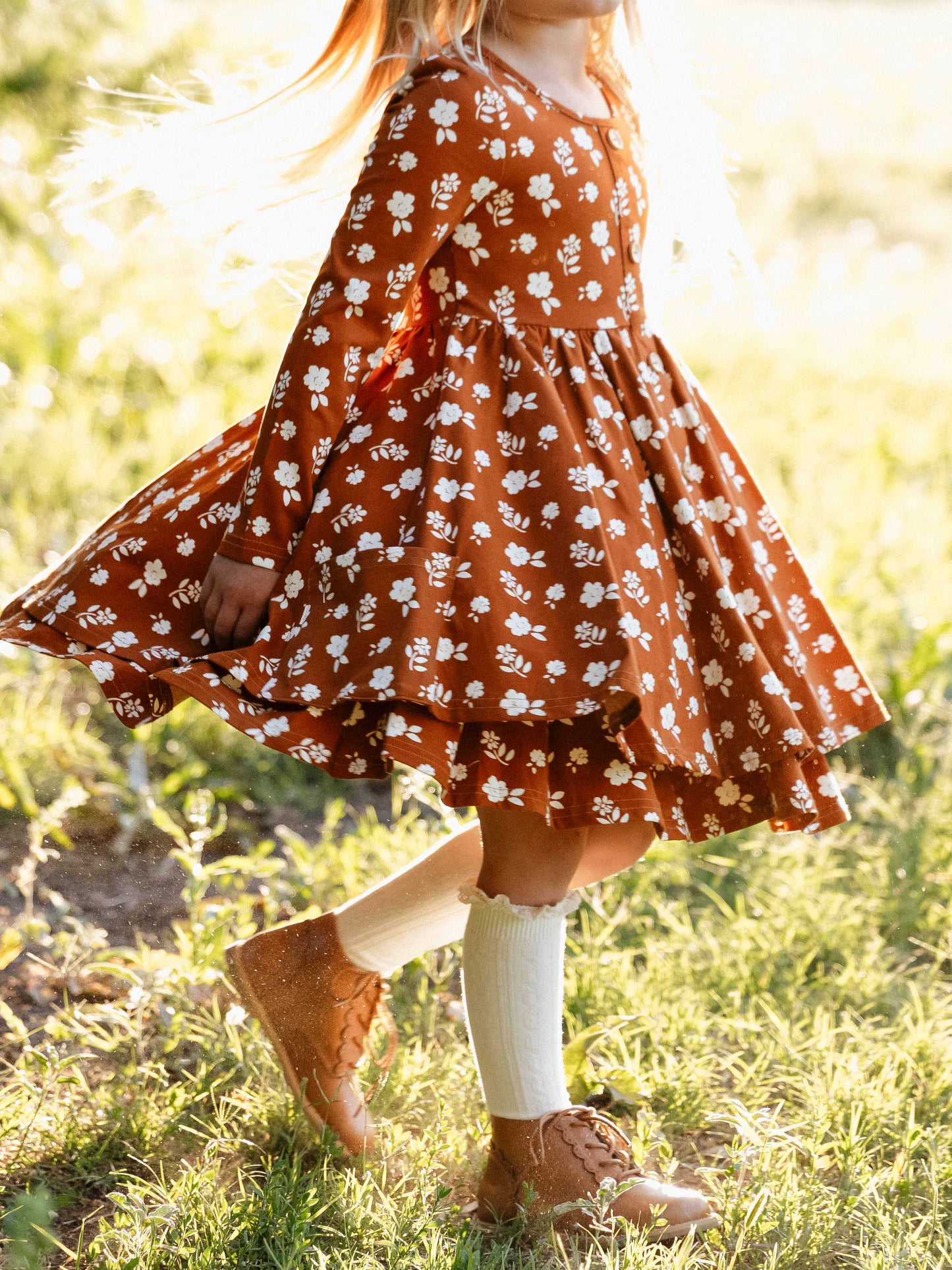 Prim Dress - Pumpkin Spice Floral