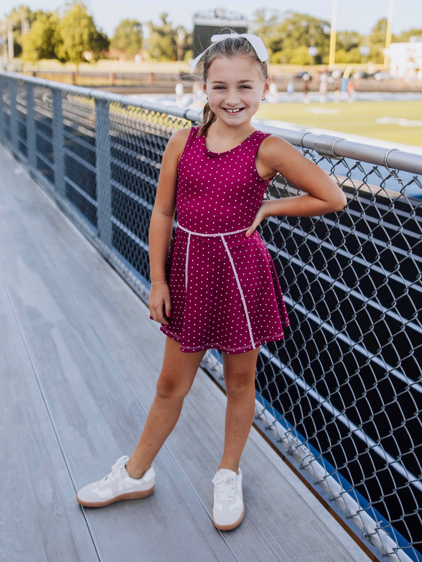 Tennis Dress - Maroon Dot