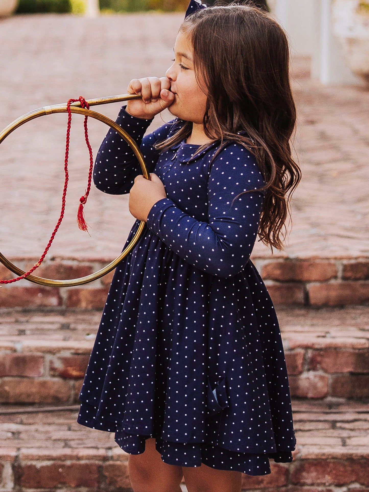 Prim Dress - Navy Dotty
