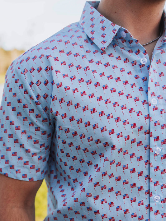 Men's Button Up Shirt - Independence Day