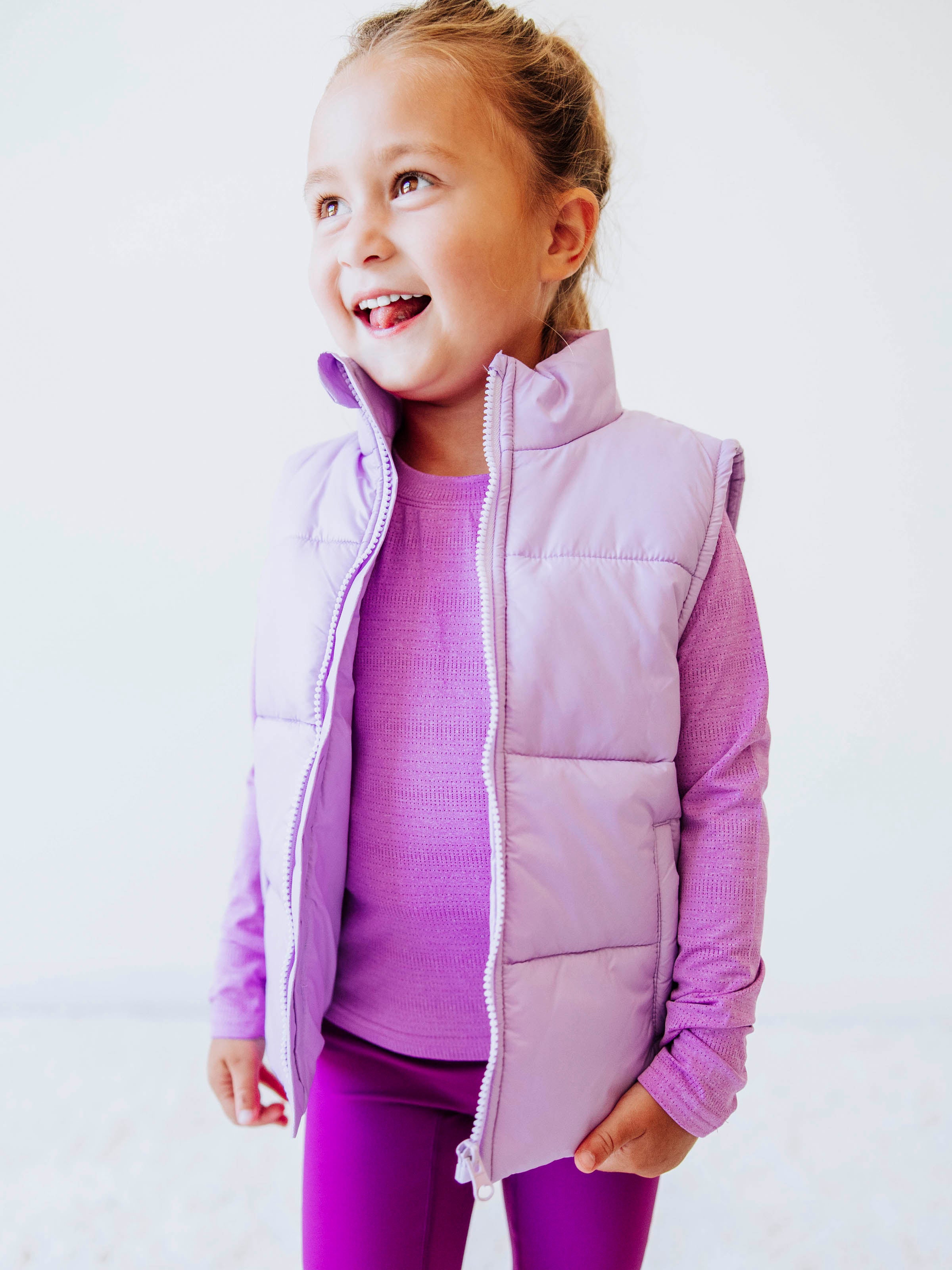 Puffer Vest Soft Lavender SweetHoney Clothing puffer-vest-soft-lavender-sweethoney-clothing