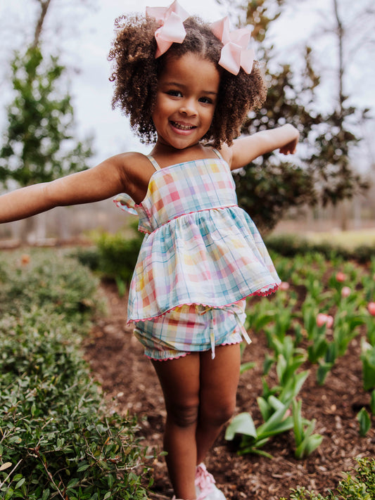Ellie Tie Set - Sunny Day Plaid