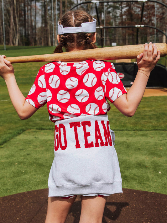 Warm Knit Sweatshirt - Go Team Crimson