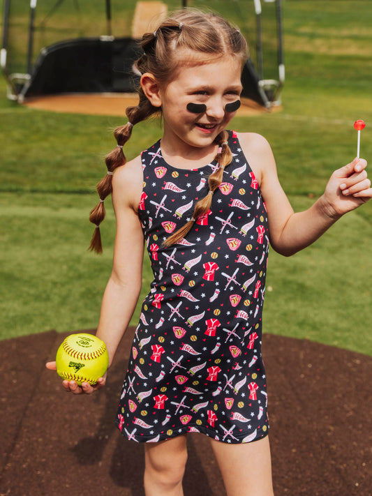 Racerback Tank Dress - Midnight Softballs