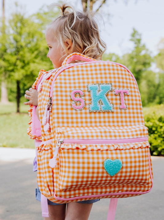 Ridley Backpack - Orange Crush Gingham