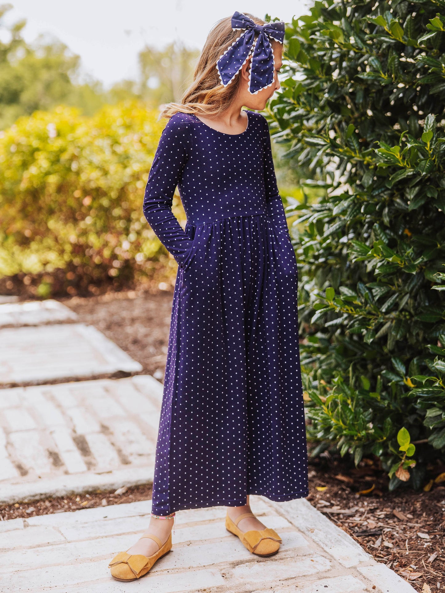 Leggy Romper - Navy Dotty