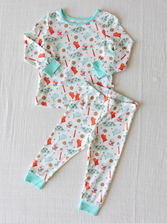 Cloud Fitted Pajamas - Milk and Cookies