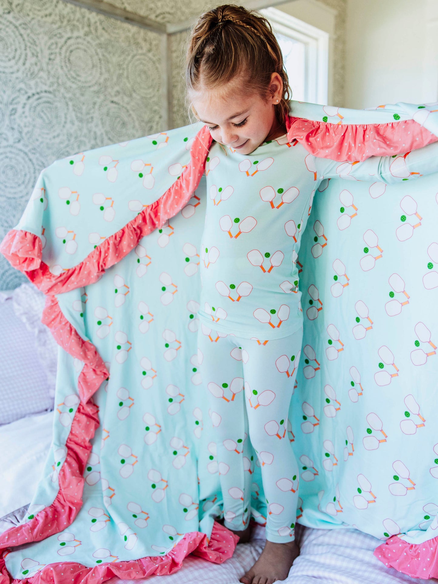 Dreamer Ruffled Blanket - Pickleball