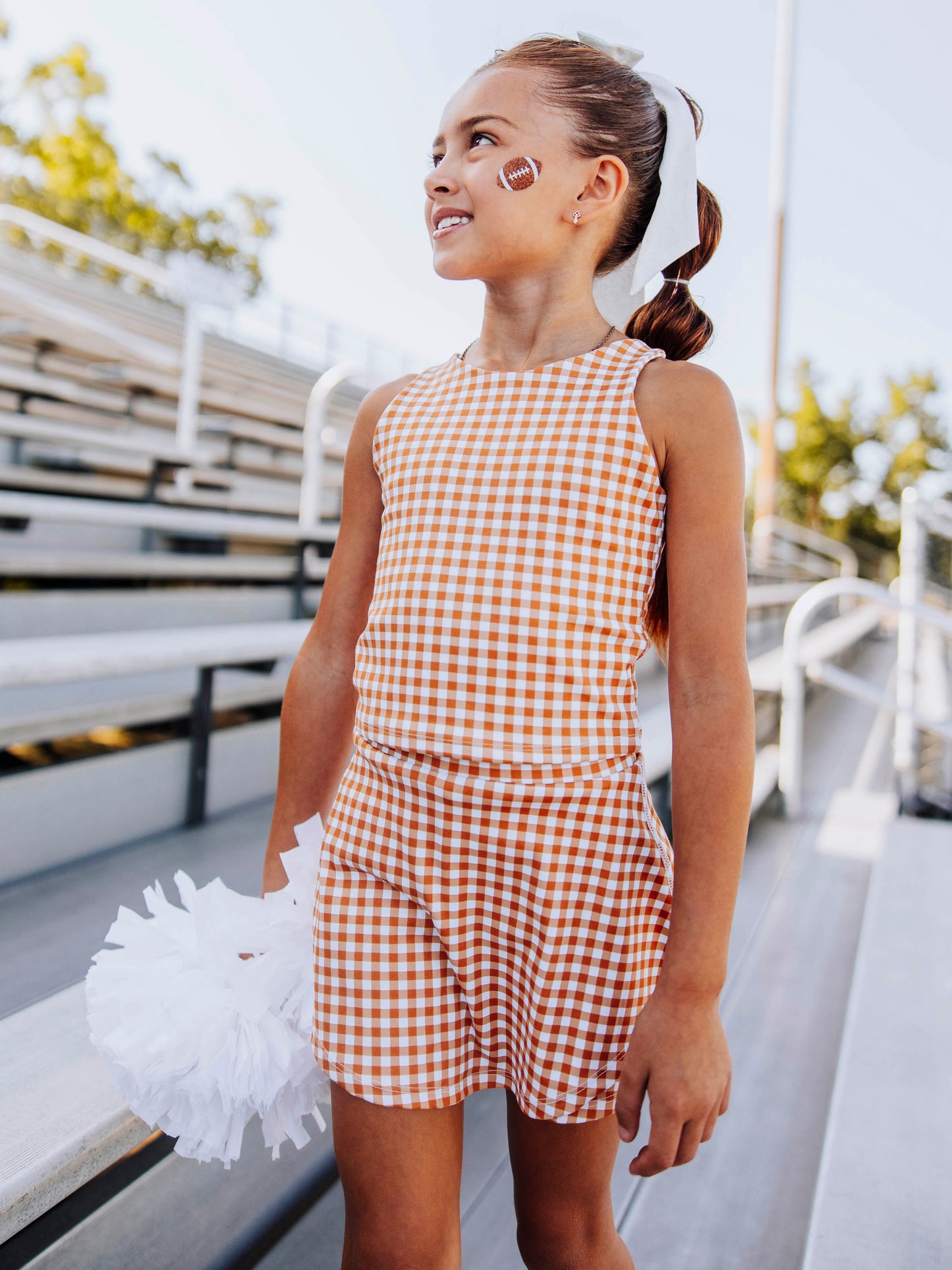 Active Skort Set - Burnt Orange Check