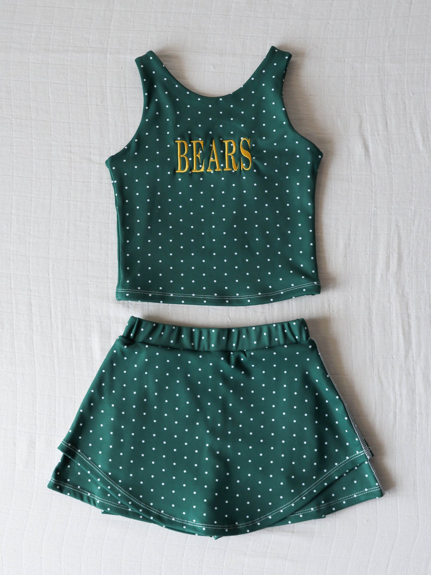 Active Skort Set - Deep Green Dot