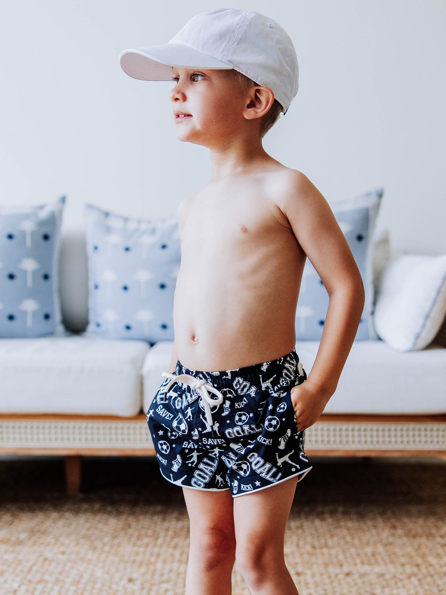 Boy's Swim Trunks - Soccer Kicks