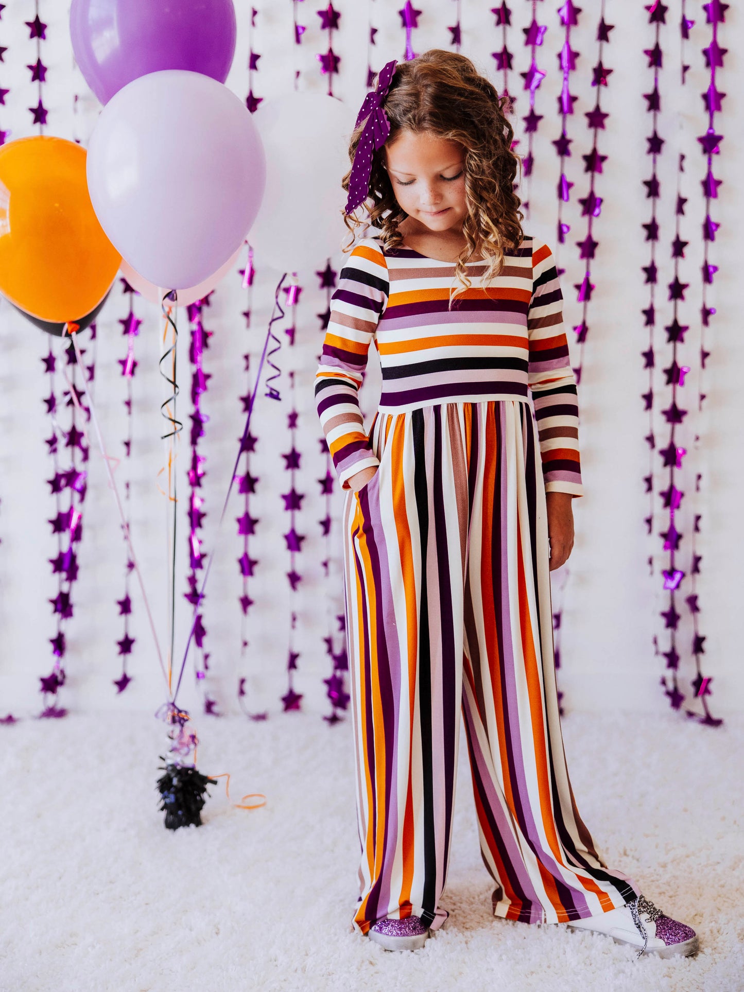 Leggy Romper - Fall Stripe