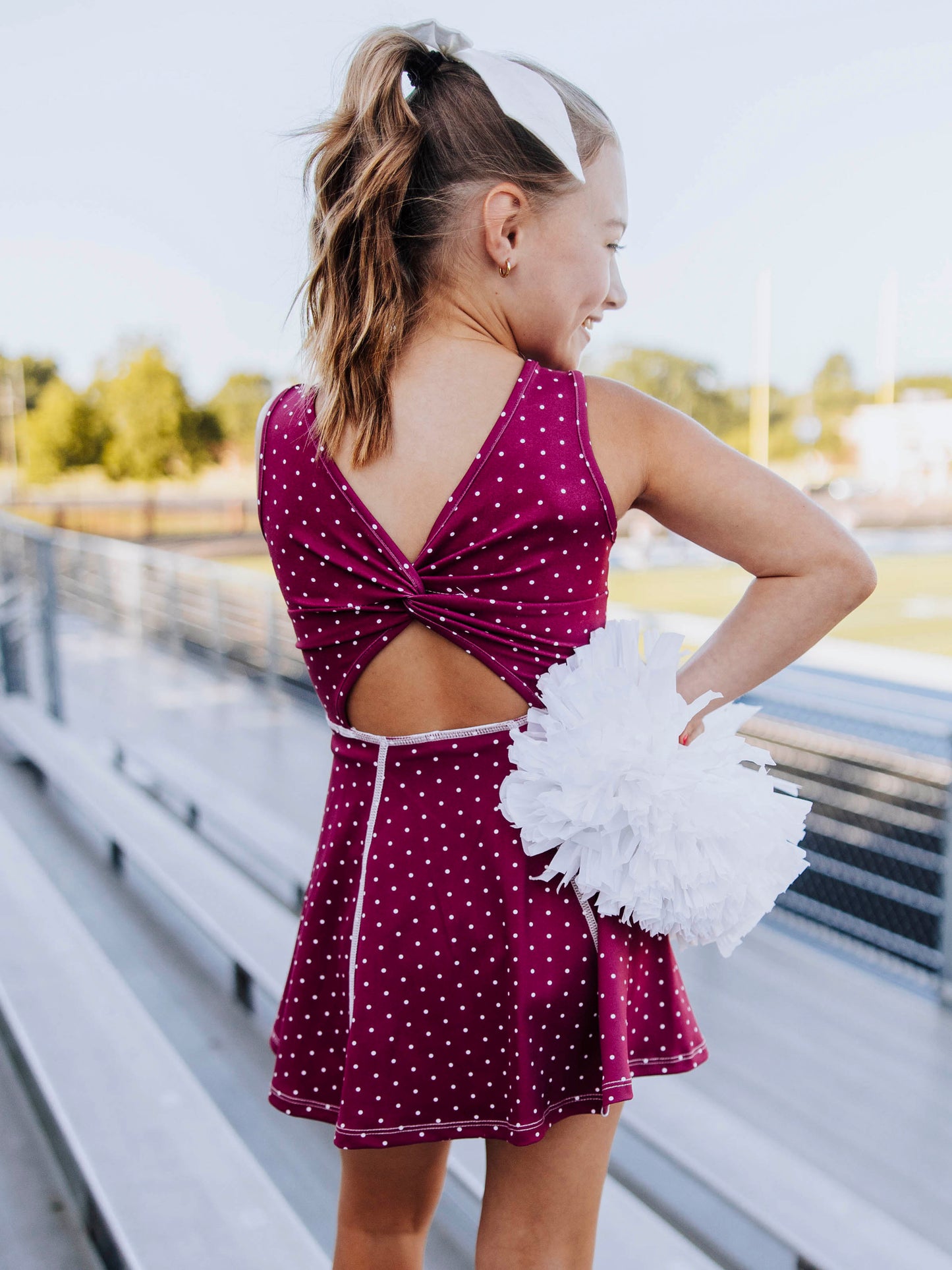 Tennis Dress - Maroon Dot