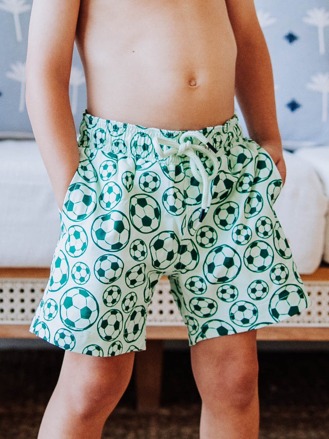 Boy's Swim Trunks - Soccer