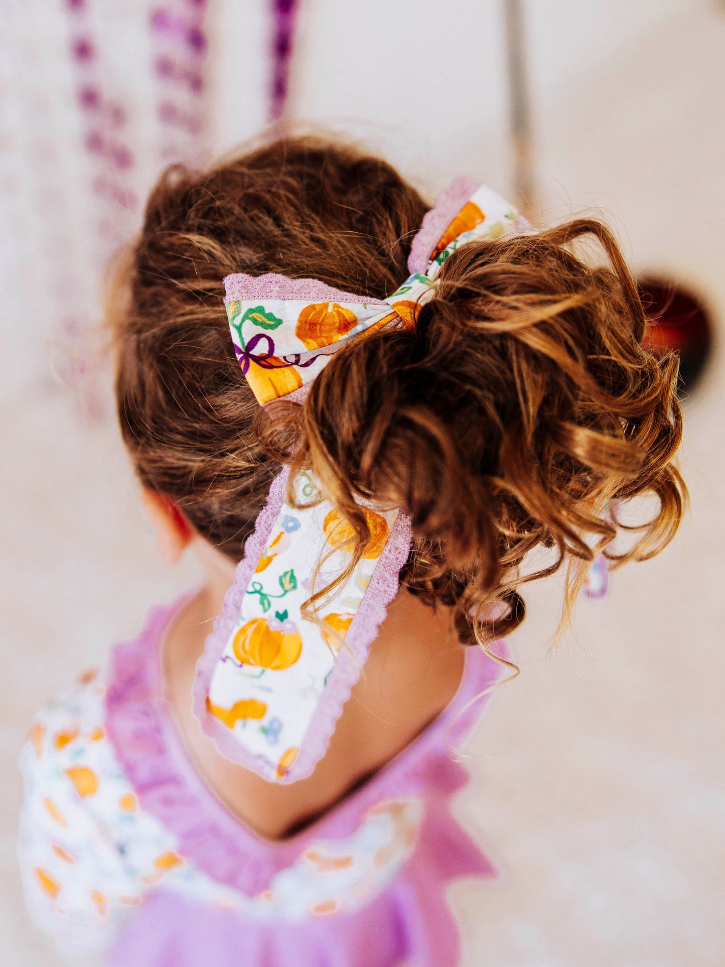 Large Long Tail Bow - Little Pumpkin Princess