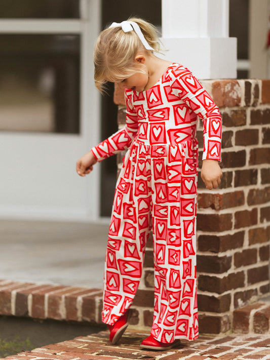 Leggy Romper - Fun Hearts