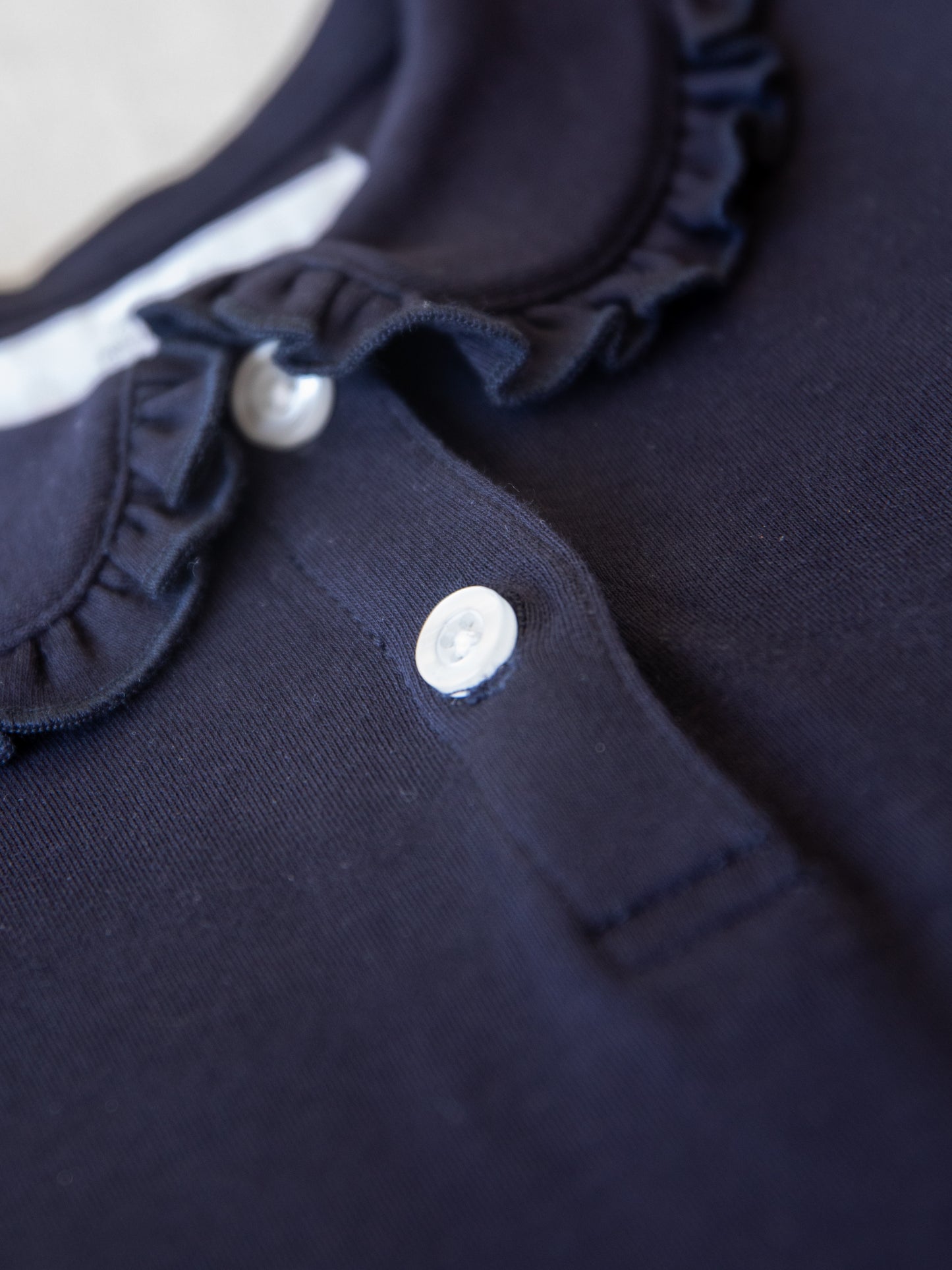 LS Ruffled Polo Shirt - Night Sky