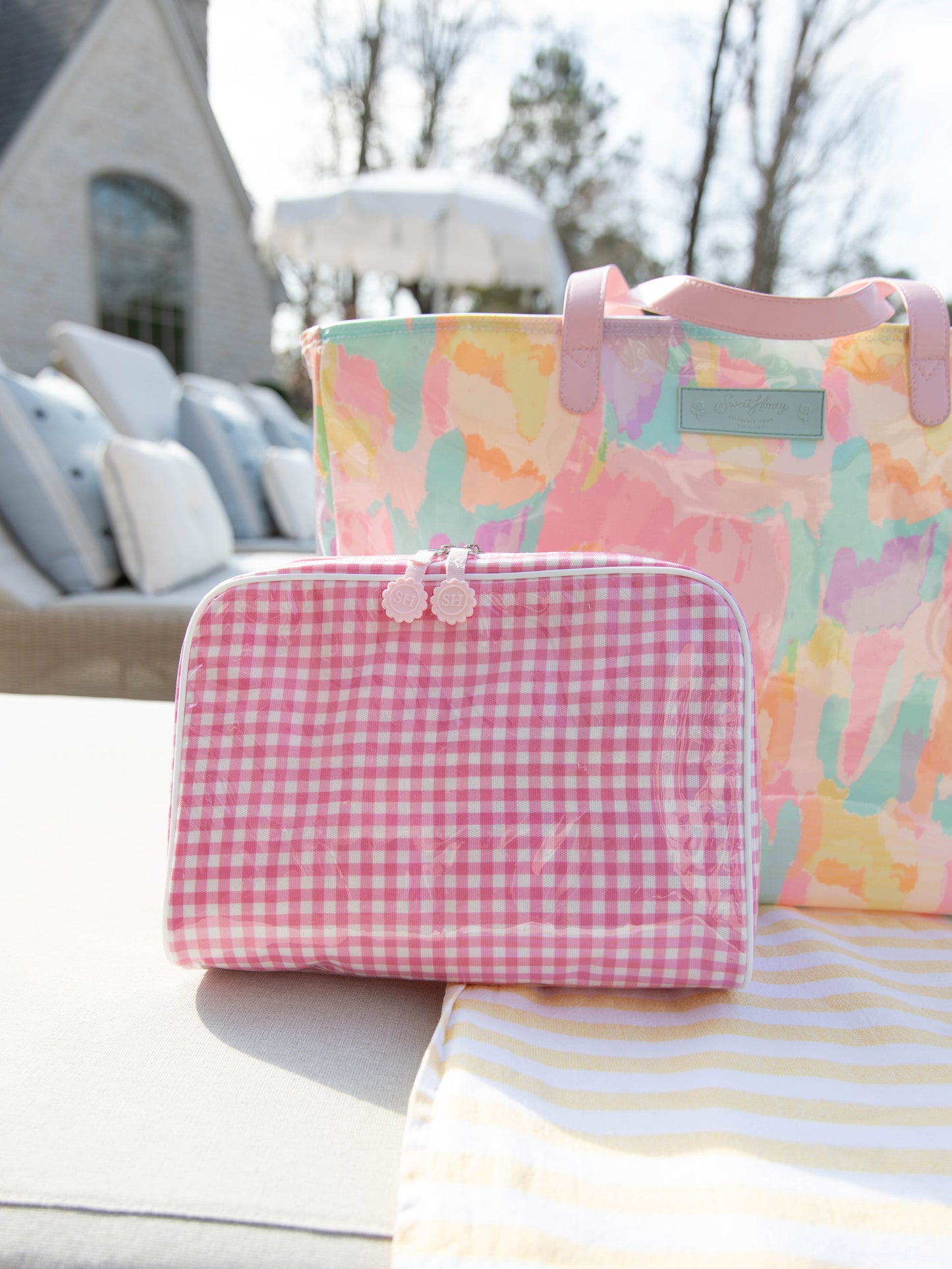 Cosmetic Bag - Pink Gingham