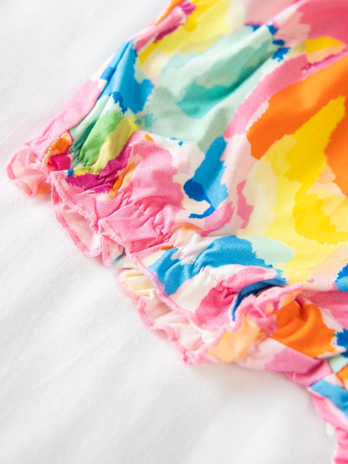 Short Leggy Romper - Rainbow Splash