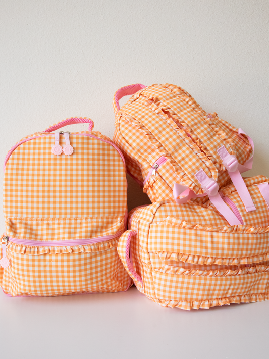 Ridley Backpack - Orange Crush Gingham