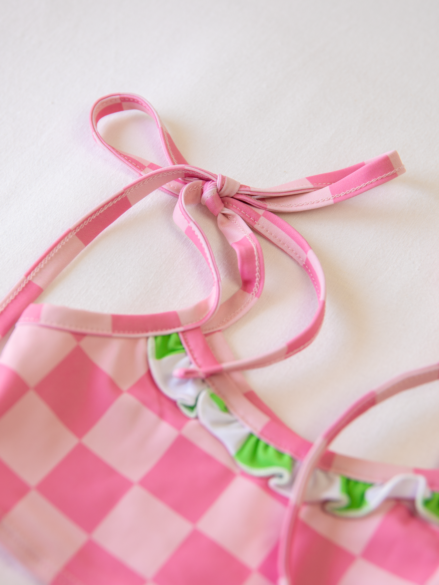 Meg Tankini - Dusty Checkered Pinks