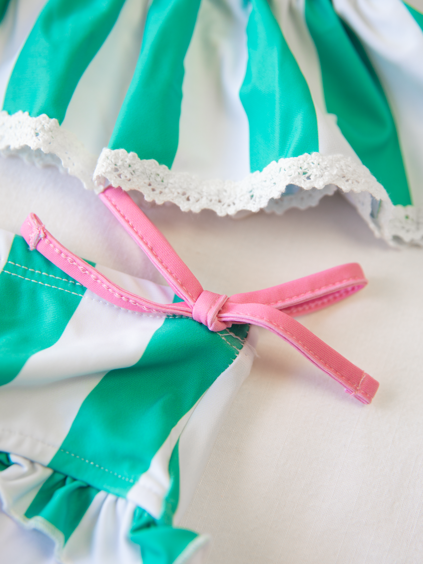 Maddi Tankini - Sea Green Stripe